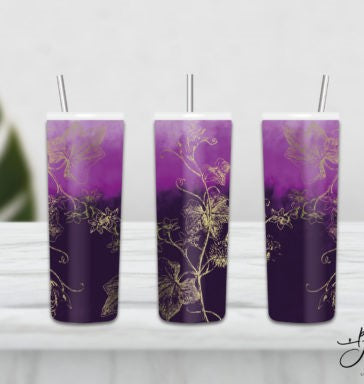 20oz Insulated Stainless Steel Travel Tumbler with (Floral)