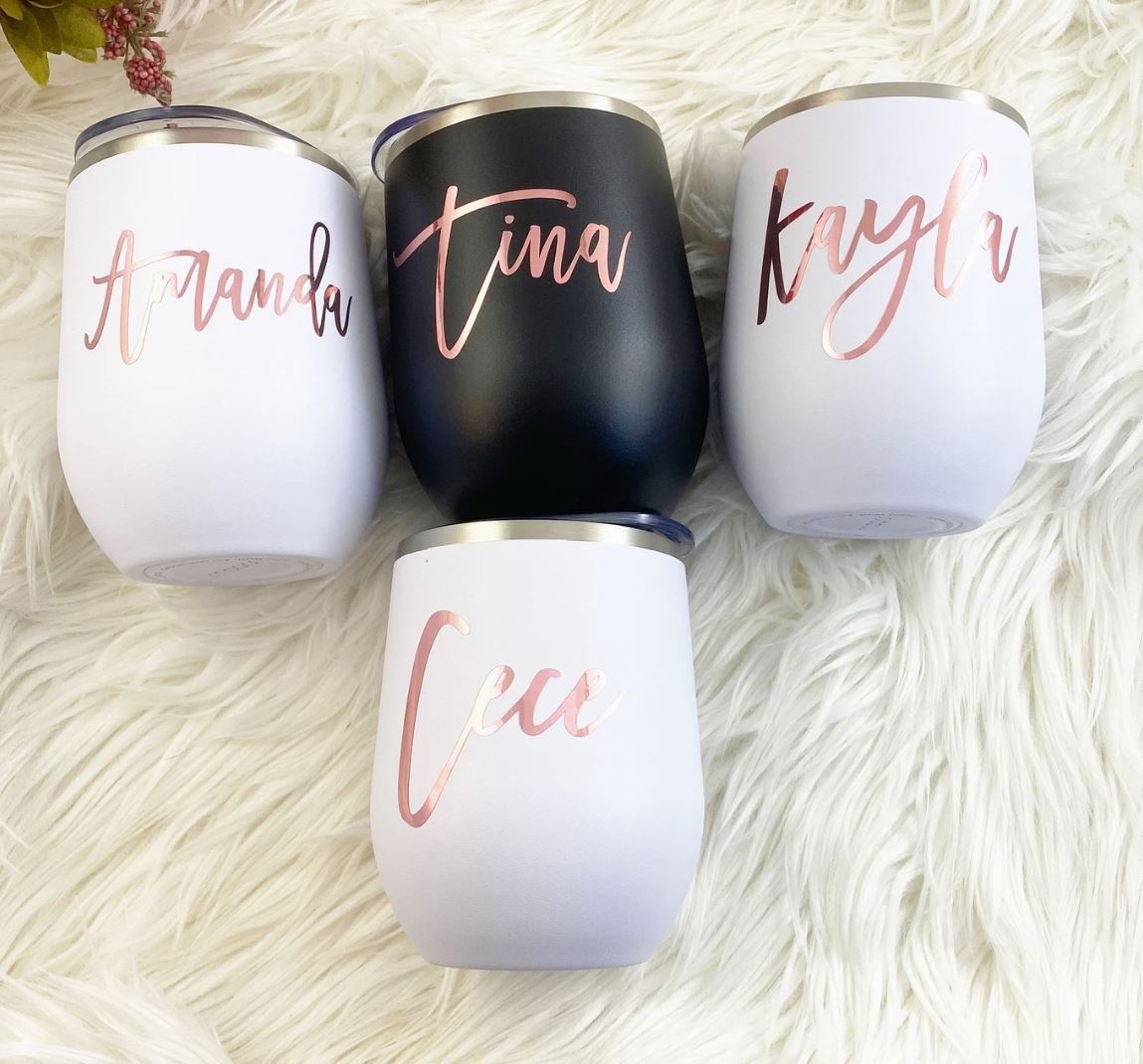 Custom Names - 12oz Insulated Stainless Steel Wine Tumbler