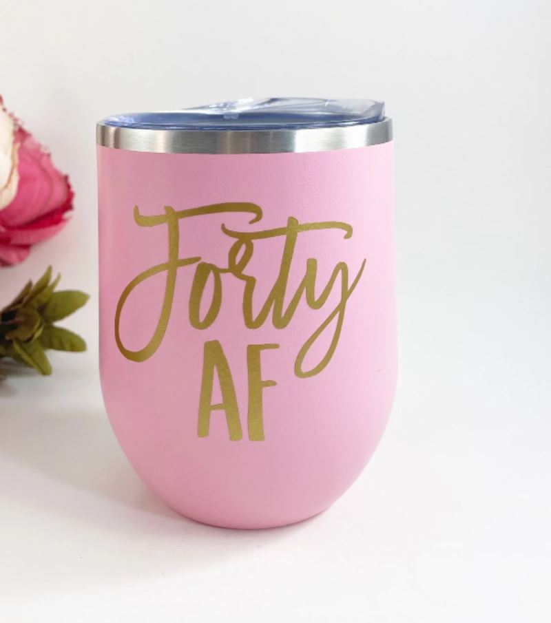 AF Birthday Squad Tumblers (Customize with any Number) - 12oz Insulated Stainless Steel Wine Tumbler