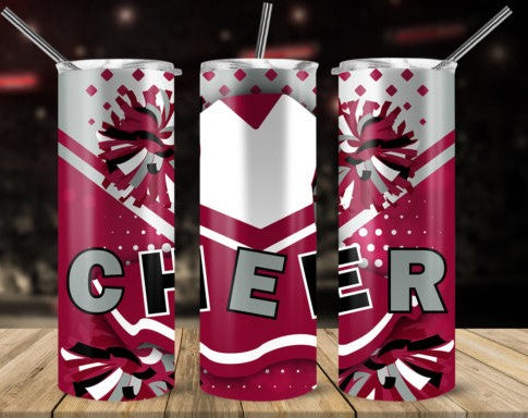 20oz Insulated Stainless Steel Travel Tumbler with (Cheerleader)