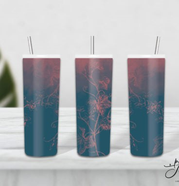 20oz Insulated Stainless Steel Travel Tumbler with (Floral)