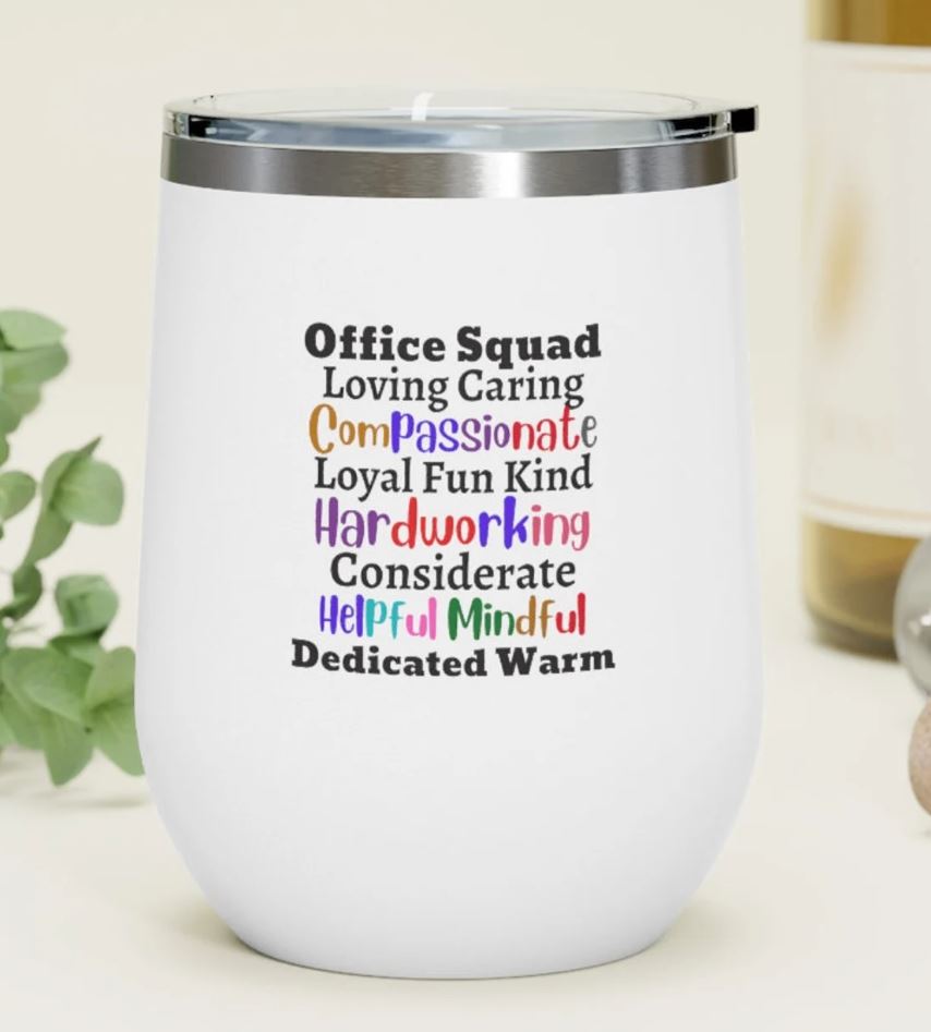 Office Squad 12oz Insulated Stainless Steel Travel Wine Tumbler
