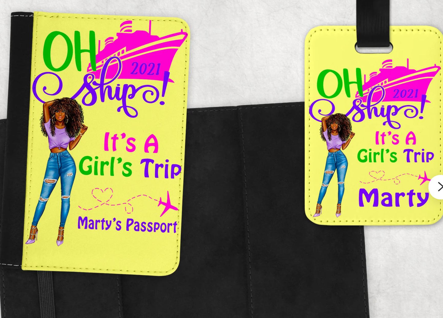 Oh Ship Customized Passport Cover or Luggage Tag