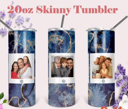 20oz Insulated Stainless Steel Travel Tumbler with lid and Custom Photo (1 Photo)