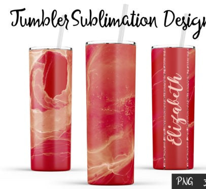 20oz Insulated Stainless Steel Travel Tumbler with lid and Custom Name (WaterColor)