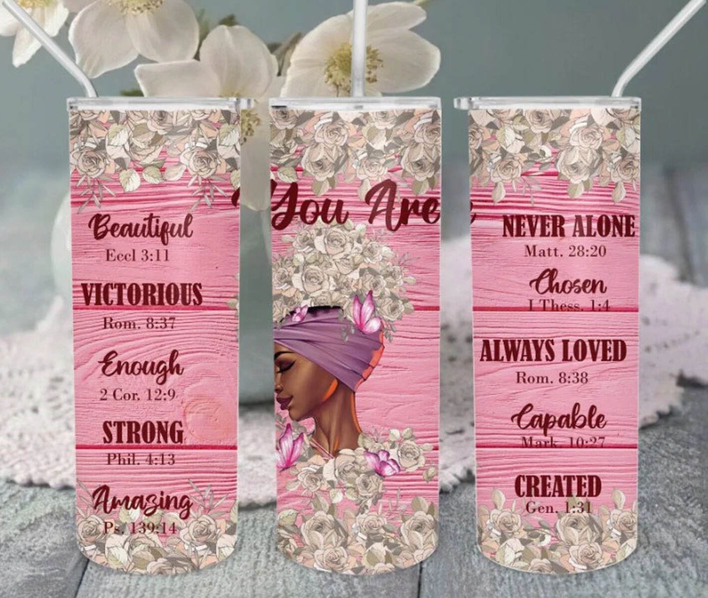 20oz Insulated Stainless Steel Travel Tumbler You Are, Afro Queen, Black Queen