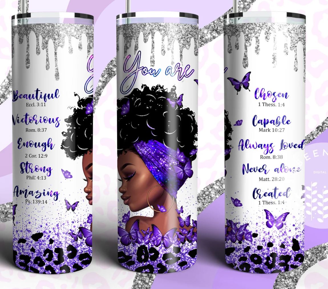 20oz Insulated Stainless Steel Travel Tumbler You Are, Afro Queen, Black Queen