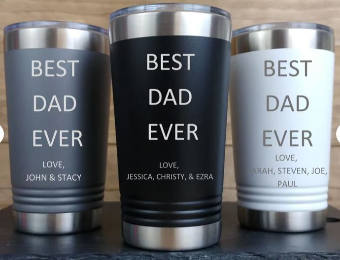 Best Dad Ever Stainless-steel Travel Mug / Personalized Insulated Tumbler  for Dad 