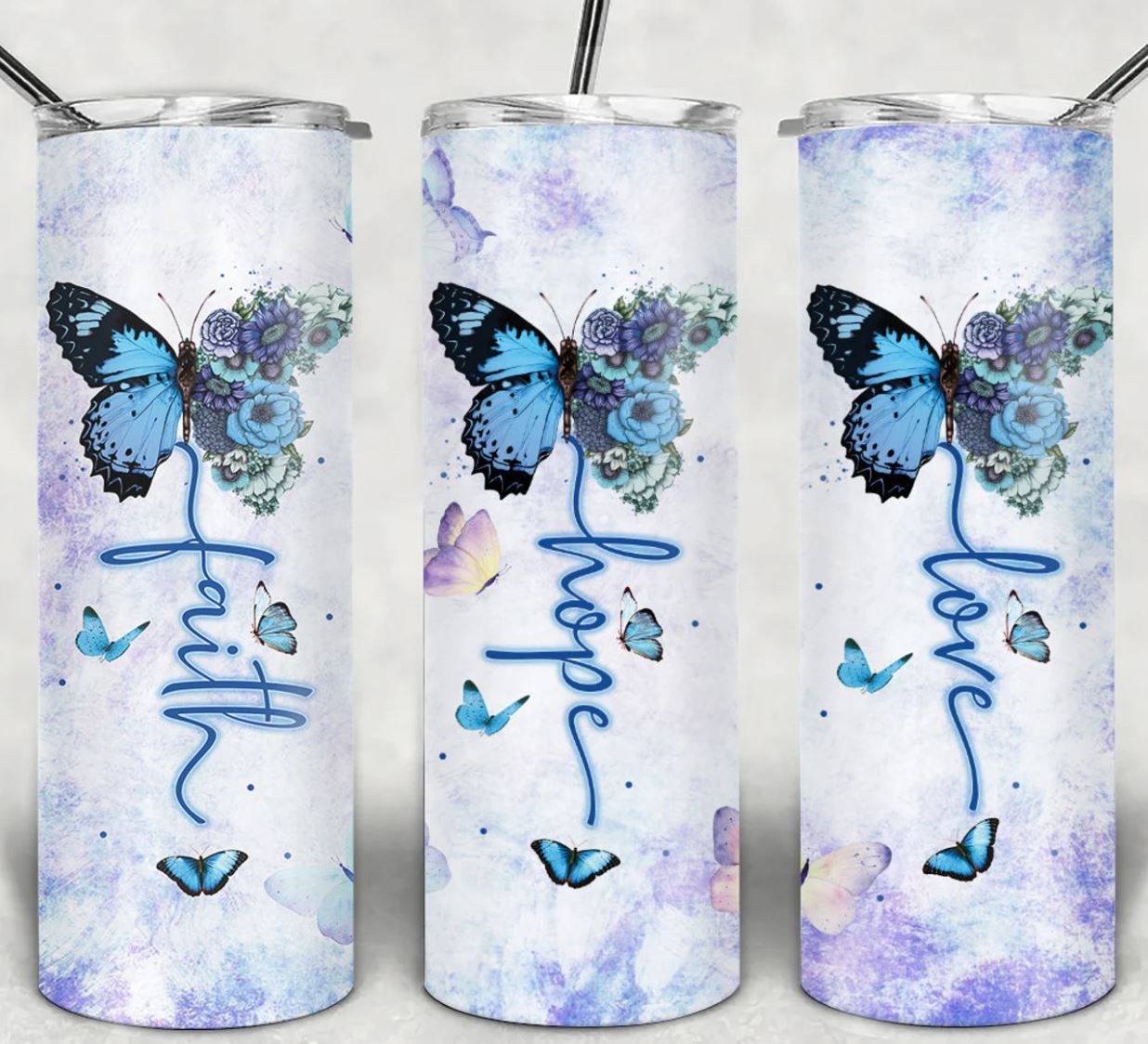 Blessed Is she Who Has Believed - 20oz Skinny Insulated Stainless Steel Travel Tumbler