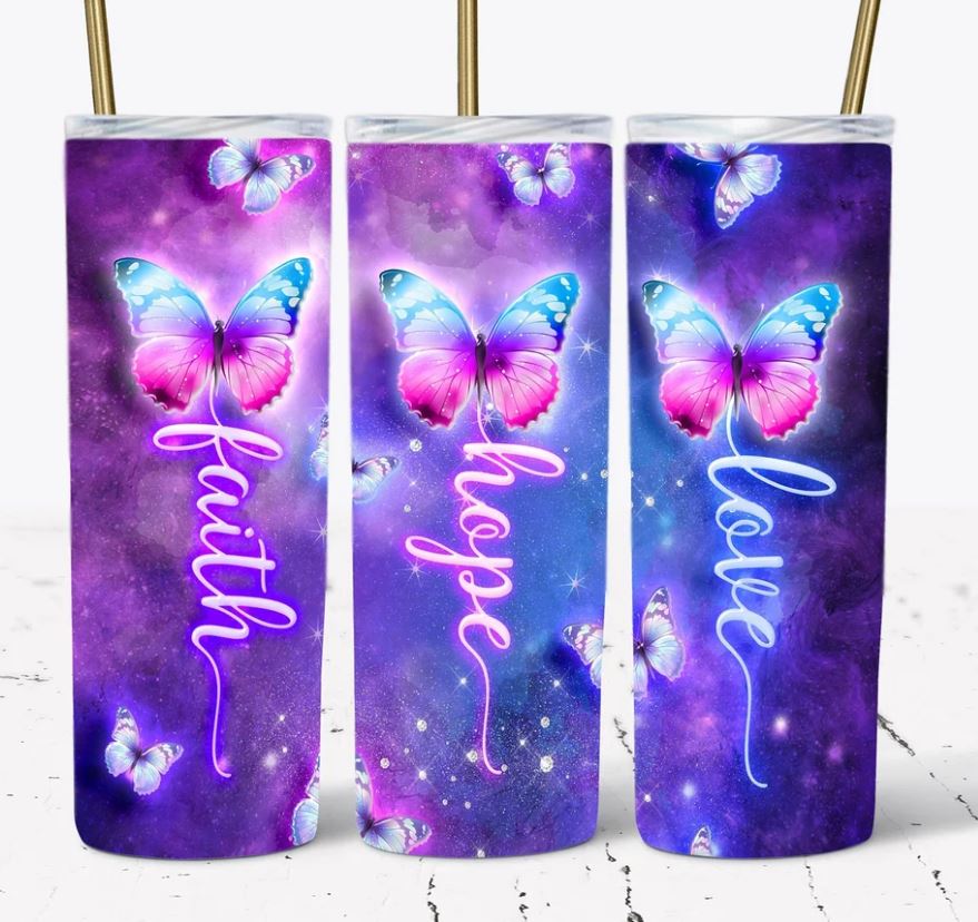 Blessed Is she Who Has Believed - 20oz Skinny Insulated Stainless Steel Travel Tumbler