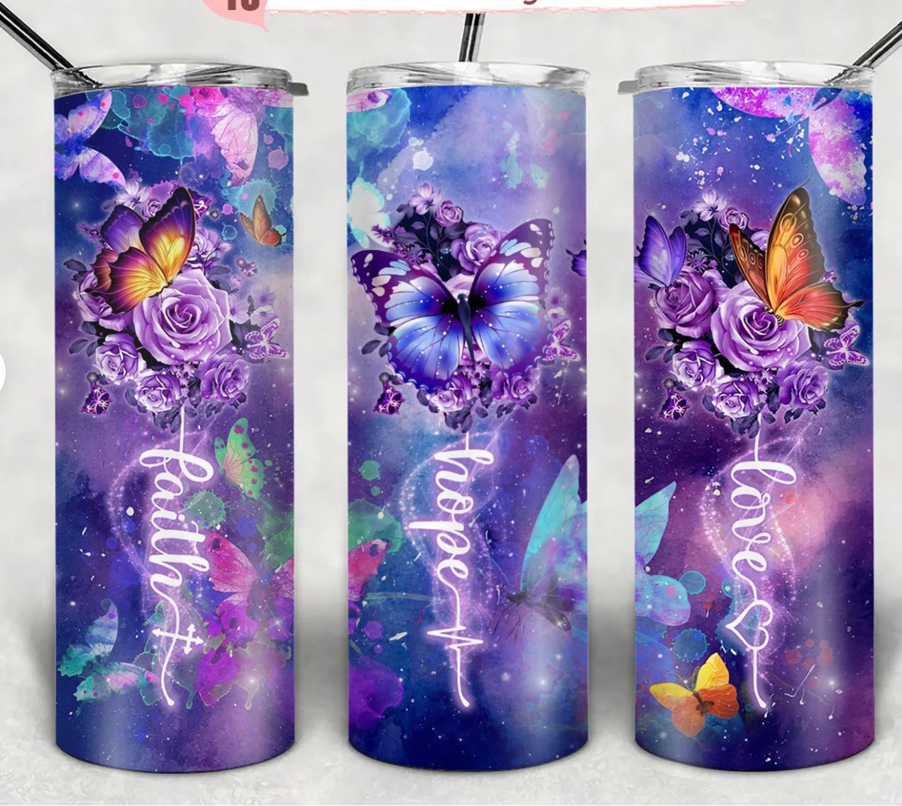 Blessed Is she Who Has Believed - 20oz Skinny Insulated Stainless Steel Travel Tumbler