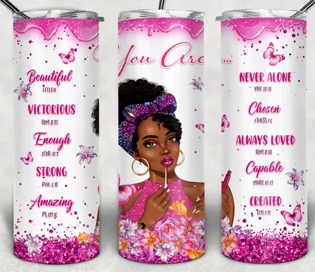 20oz Insulated Stainless Steel Travel Tumbler You Are, Afro Queen, Black Queen