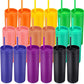 Personalized Tumbler with Lid and Matching Straw, Dark Matte Pastel Colored Acrylic Tumbler, 16oz