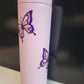 Personalized Tumbler with Lid and Matching Straw, Dark Matte Pastel Colored Acrylic Tumbler, 16oz
