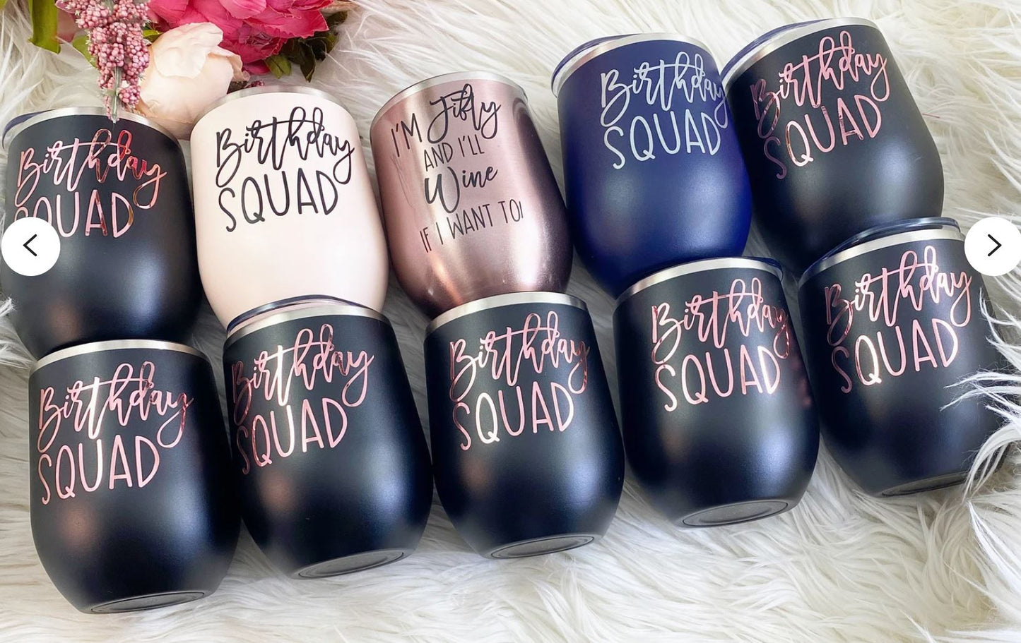 Birthday Squad Tumblers - 12oz Insulated Stainless Steel Wine Tumbler