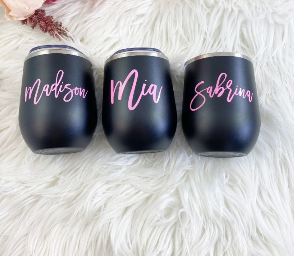 Custom Names - 12oz Insulated Stainless Steel Wine Tumbler