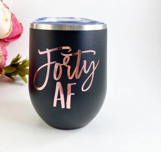 AF Birthday Squad Tumblers (Customize with any Number) - 12oz Insulated Stainless Steel Wine Tumbler