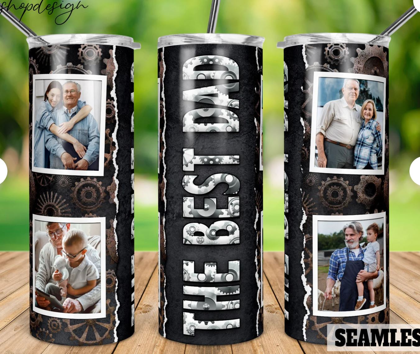 The Best Dad - 20oz Insulated Stainless Steel Travel Tumbler with lid and Custom Photo
