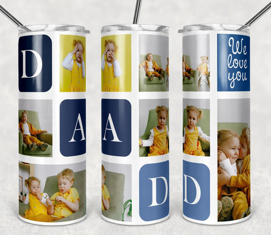 Dad - 20oz Insulated Stainless Steel Travel Tumbler with lid and Custom Photo