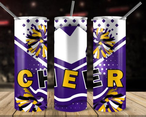 20oz Insulated Stainless Steel Travel Tumbler with (Cheerleader)