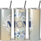 20oz Insulated Stainless Steel Travel Tumbler with lid Floral Blue Mom