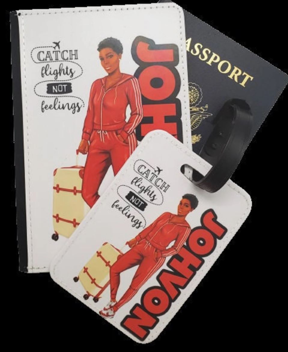 Catch Flights Not Feelings Customized Passport Cover or Luggage Tag