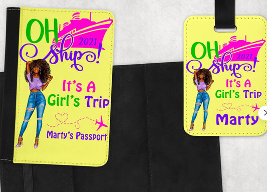Oh Ship Customized Passport Cover or Luggage Tag