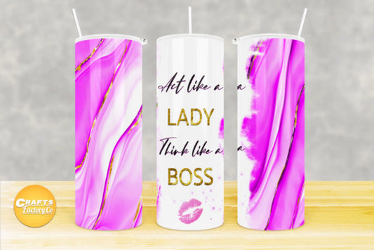 20oz Insulated Stainless Steel Travel Tumbler with (Boss Lady)