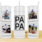 20oz Insulated Stainless Steel Travel Tumbler with lid and Custom Photo (4 Photos and Text)