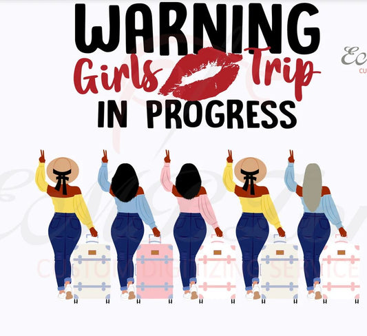 Warning Girls Trip in Progress Customized Passport Cover or Luggage Tag