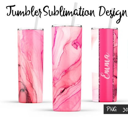 20oz Insulated Stainless Steel Travel Tumbler with lid and Custom Name (WaterColor)