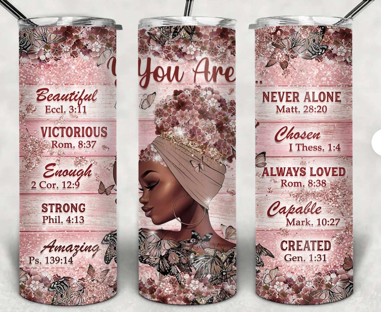 20oz Insulated Stainless Steel Travel Tumbler You Are, Afro Queen, Black Queen