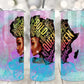 20oz Insulated Stainless Steel Travel Tumbler Bold Black Queen, Black Women, Afro Queen Blessed