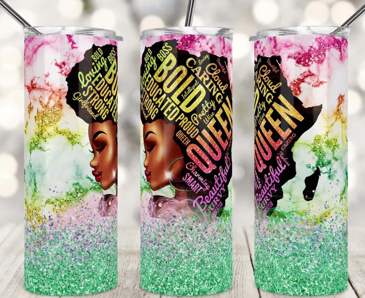 Black Queen, Personalized Tumbler, Black Girl Tumbler, Black Girl