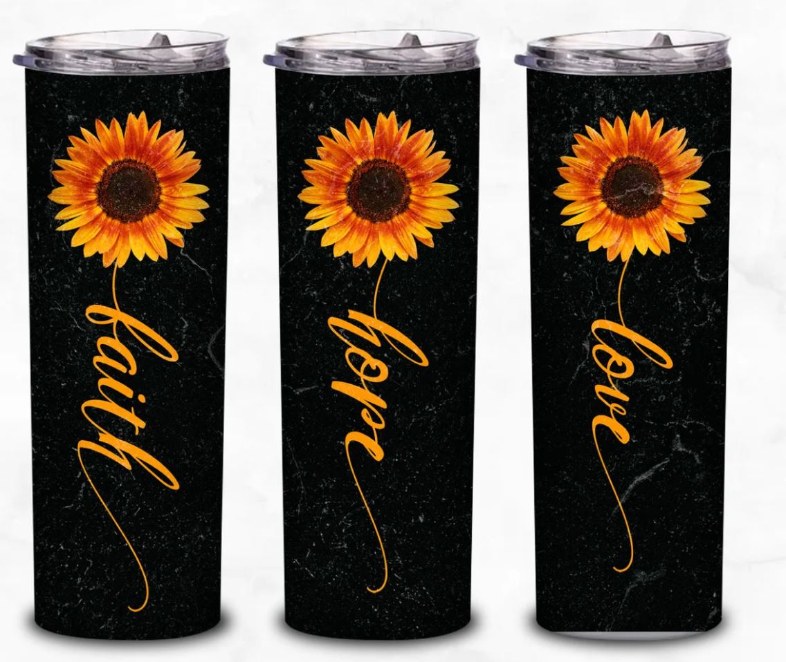Faith Hope Love - 20oz Skinny Insulated Stainless Steel Travel Tumbler