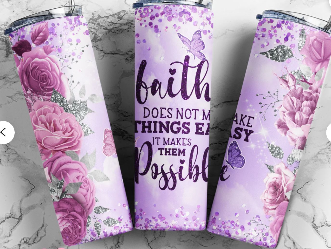 Faith Does Not Make Thing Easy It Makes Them Possible - 20oz Insulated Stainless Steel Travel Tumbler