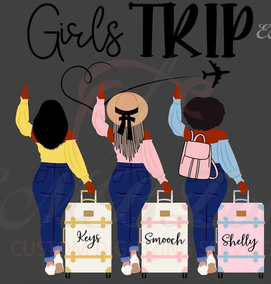 Girls Trip in Progress Customized Passport Cover or Luggage Tag