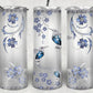Silver and Blue Hummingbird - 20oz Insulated Stainless Steel Travel Tumbler
