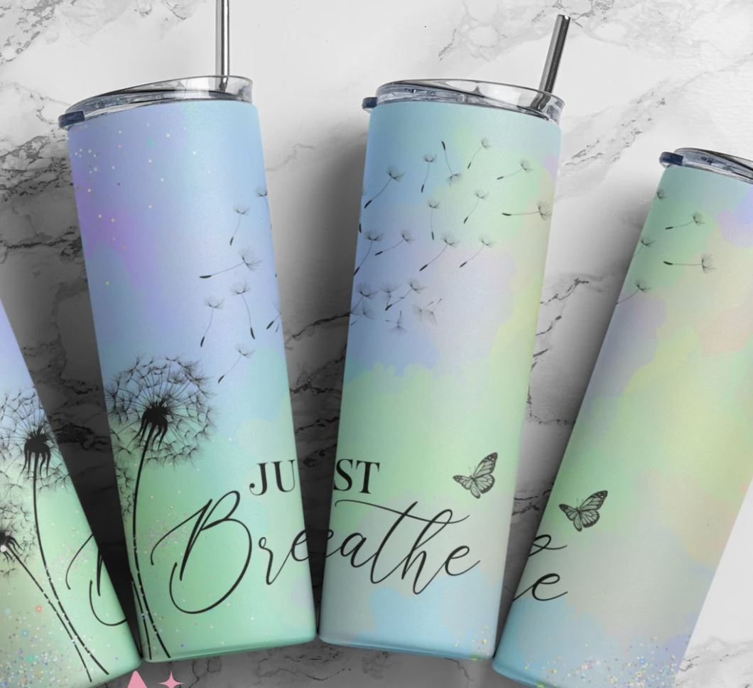 Just Breathe - 20oz Skinny Insulated Stainless Steel Travel Tumbler