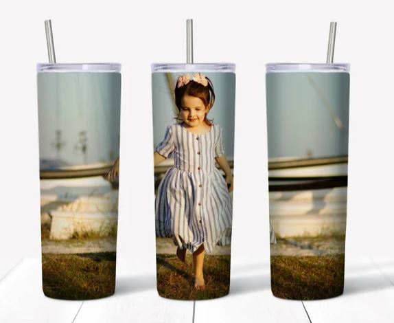 20oz Insulated Stainless Steel Travel Tumbler with lid and Custom Photo (1 Photo)