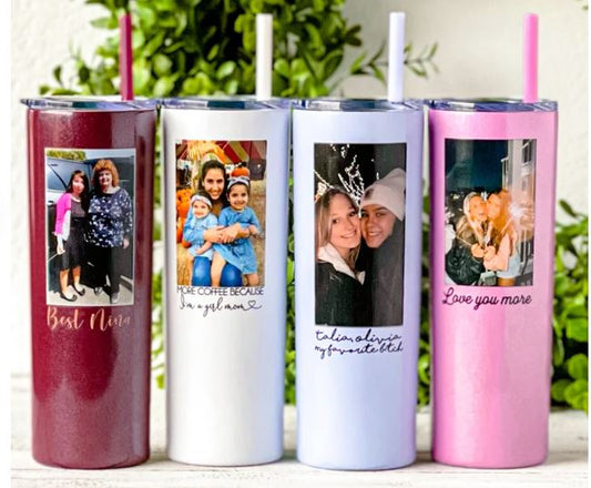 20oz Insulated Stainless Steel Travel Tumbler with lid and Custom Photo (1 Photo)