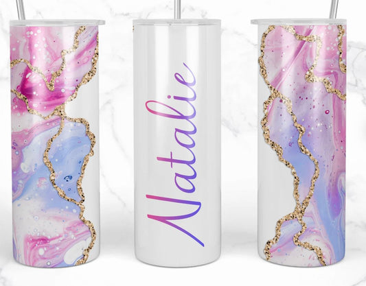 Pink and Gold - 20oz Insulated Stainless Steel Travel Tumbler