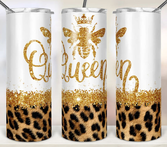 Queen Bee cheetah- 20oz Insulated Stainless Steel Travel Tumbler