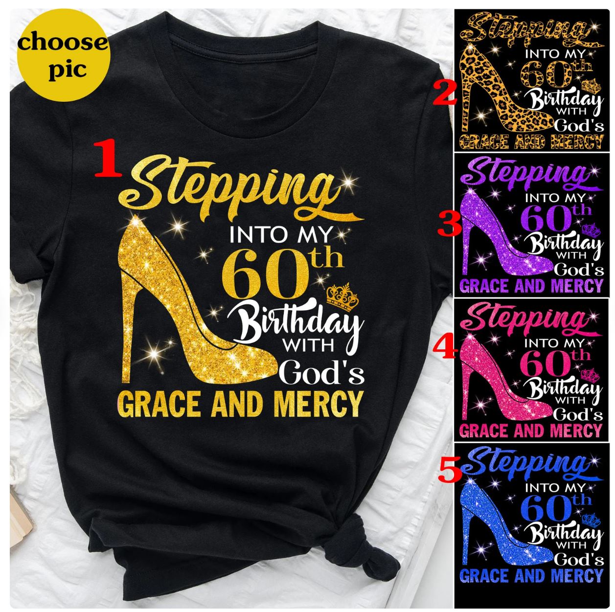 Stepping in 50th Birthday with God's Grace and Mercy - Shirt