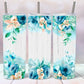 Teal Flowers- 20oz Insulated Stainless Steel Travel Tumbler