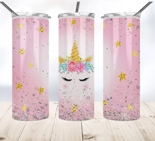 Gold Star Unicorn- 20oz Insulated Stainless Steel Travel Tumbler